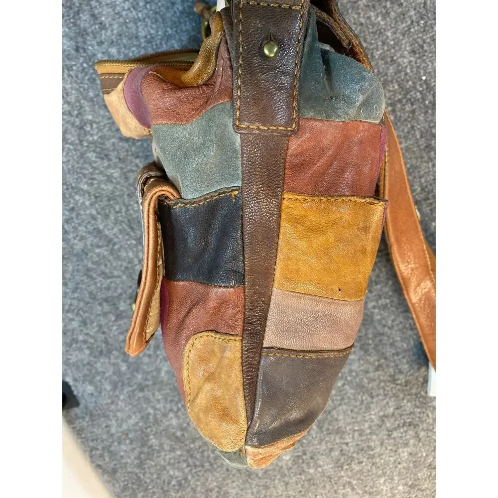 Rare Vintage Fossil Mason Patchwork Leather Crossbody Bag Purse Shoulder Bag